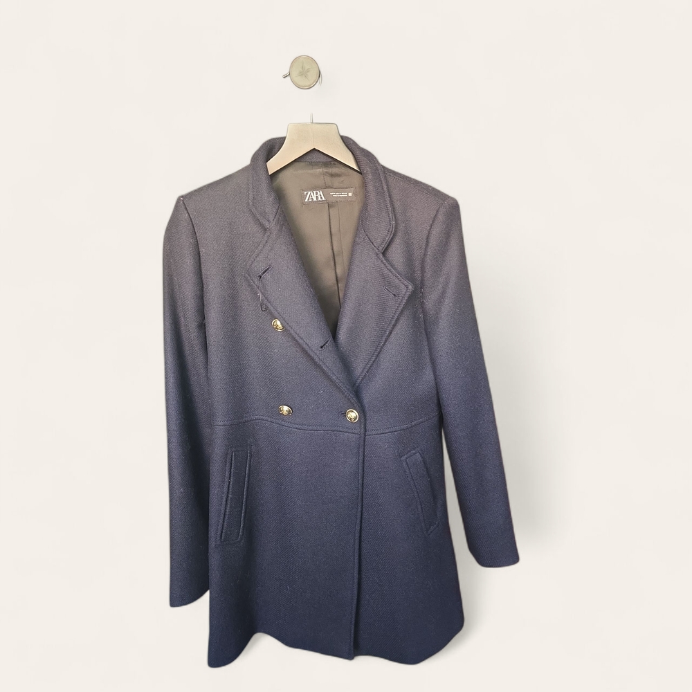 Zara Women's Dark Blue Coat.